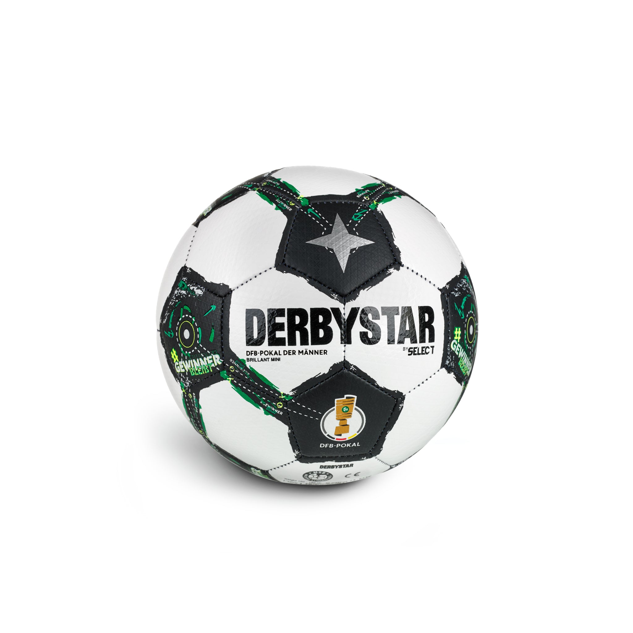DFB-Pokal Brillant Miniball Männer #farbe_weiß/schwarz/grün