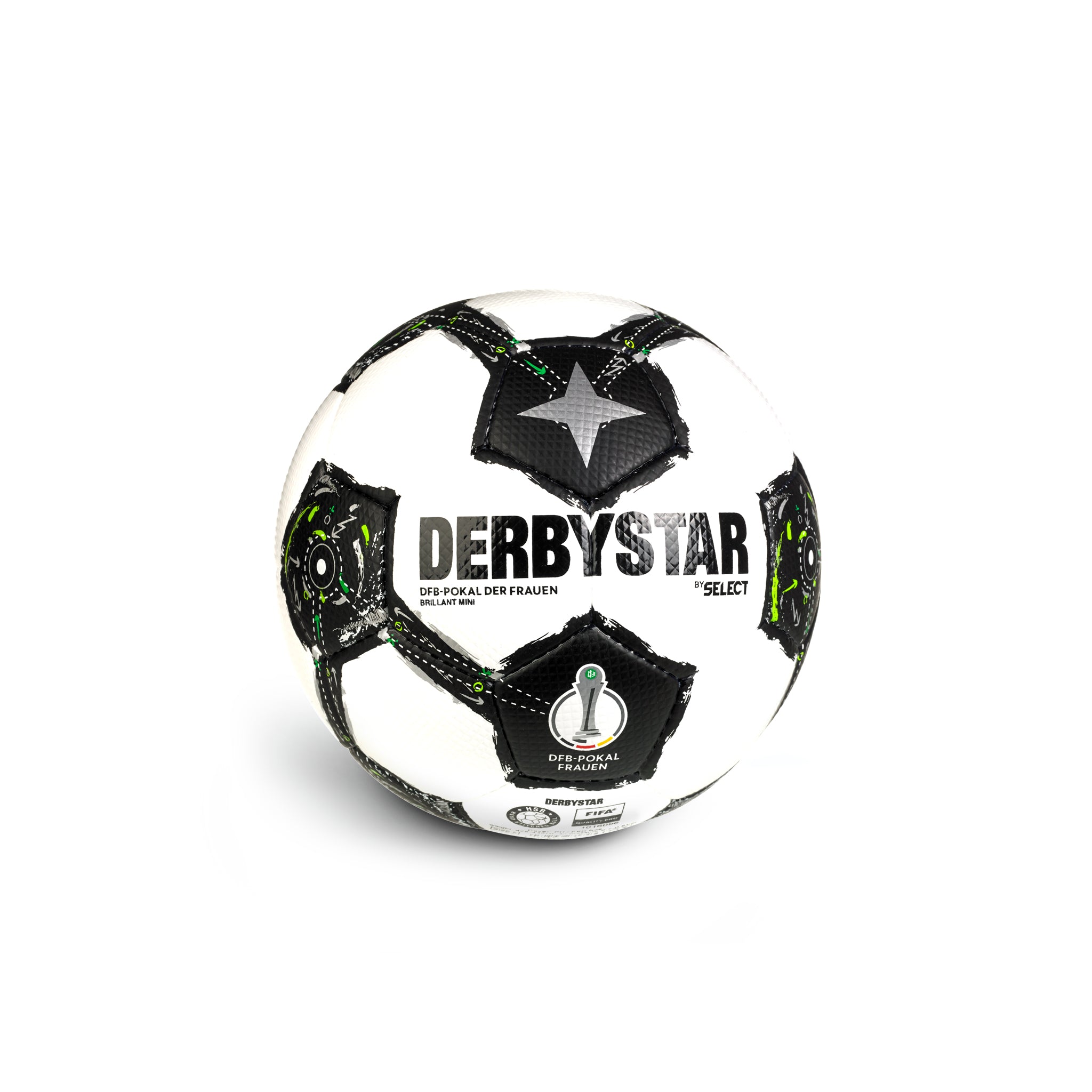 DFB-Pokal Brillant Miniball Frauen #farbe_weiß/schwarz/grün