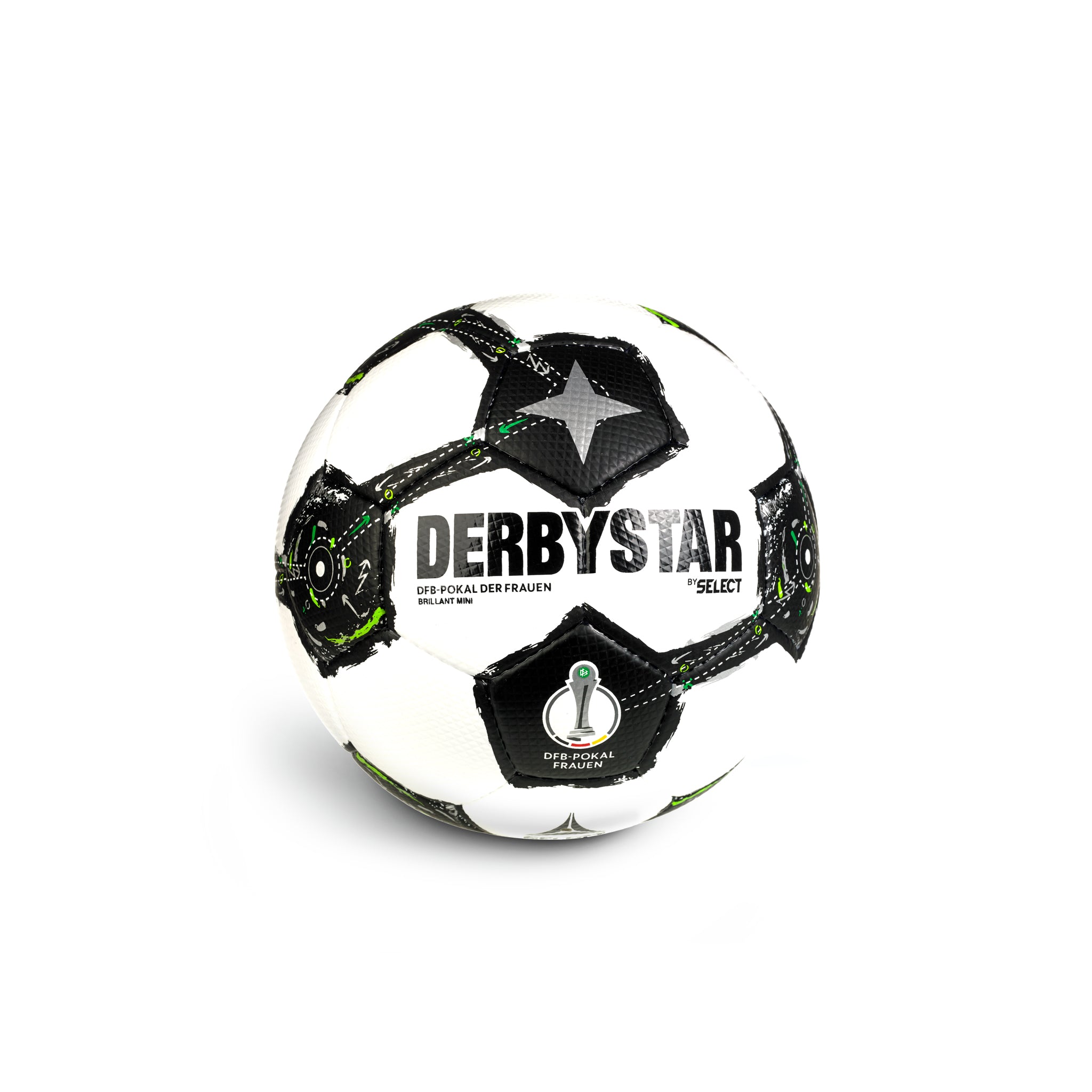 DFB-Pokal Brillant Miniball Frauen #farbe_weiß/schwarz/grün