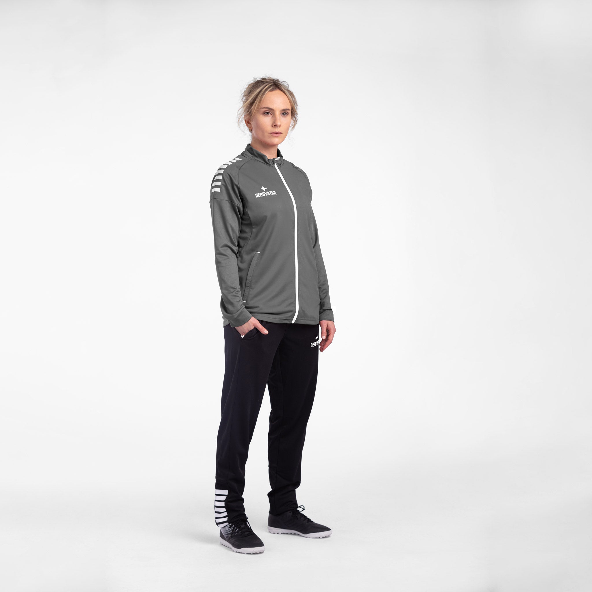 Madrid Trainingsjacke Frauen #farbe_grau/weiß #farbe_grau/weiß