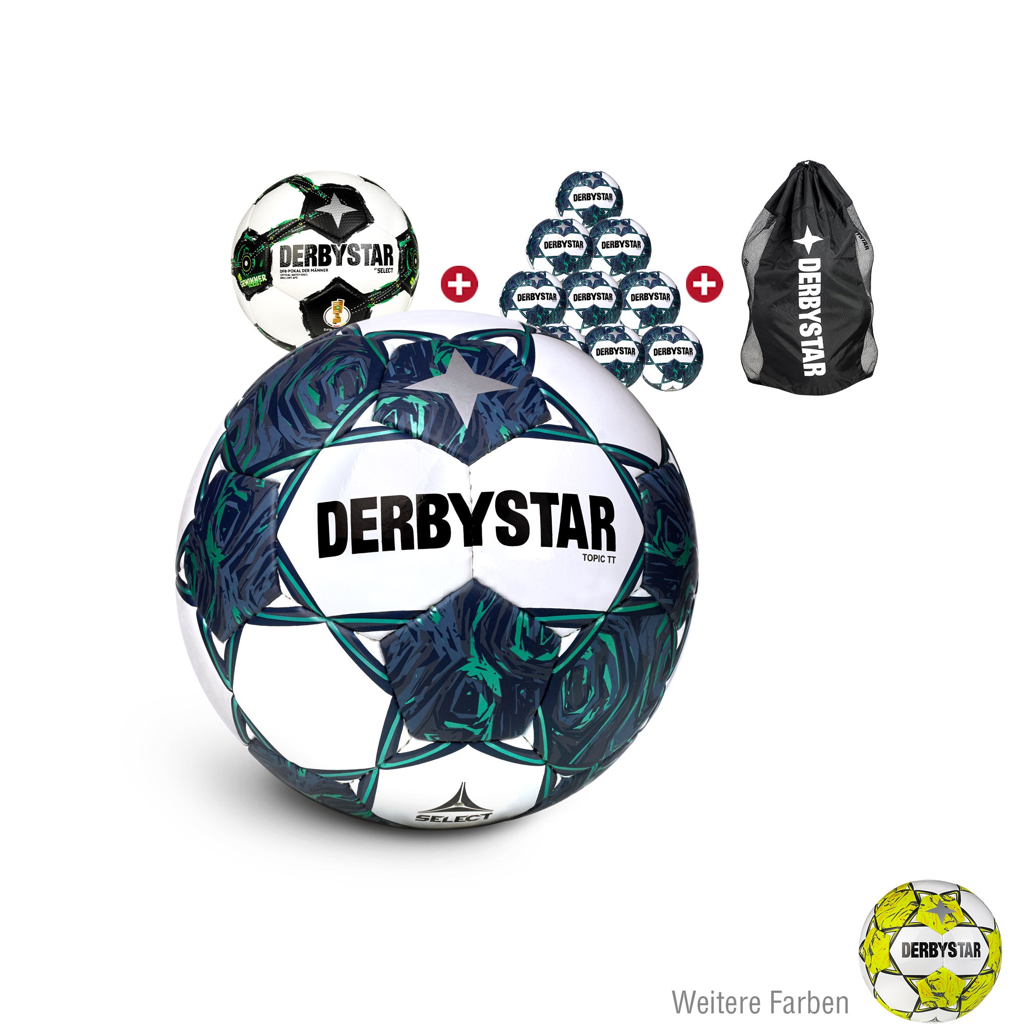 Topic TT 10er Ballpaket Clubfarben + Spielball #farbe_weiĂź/blau