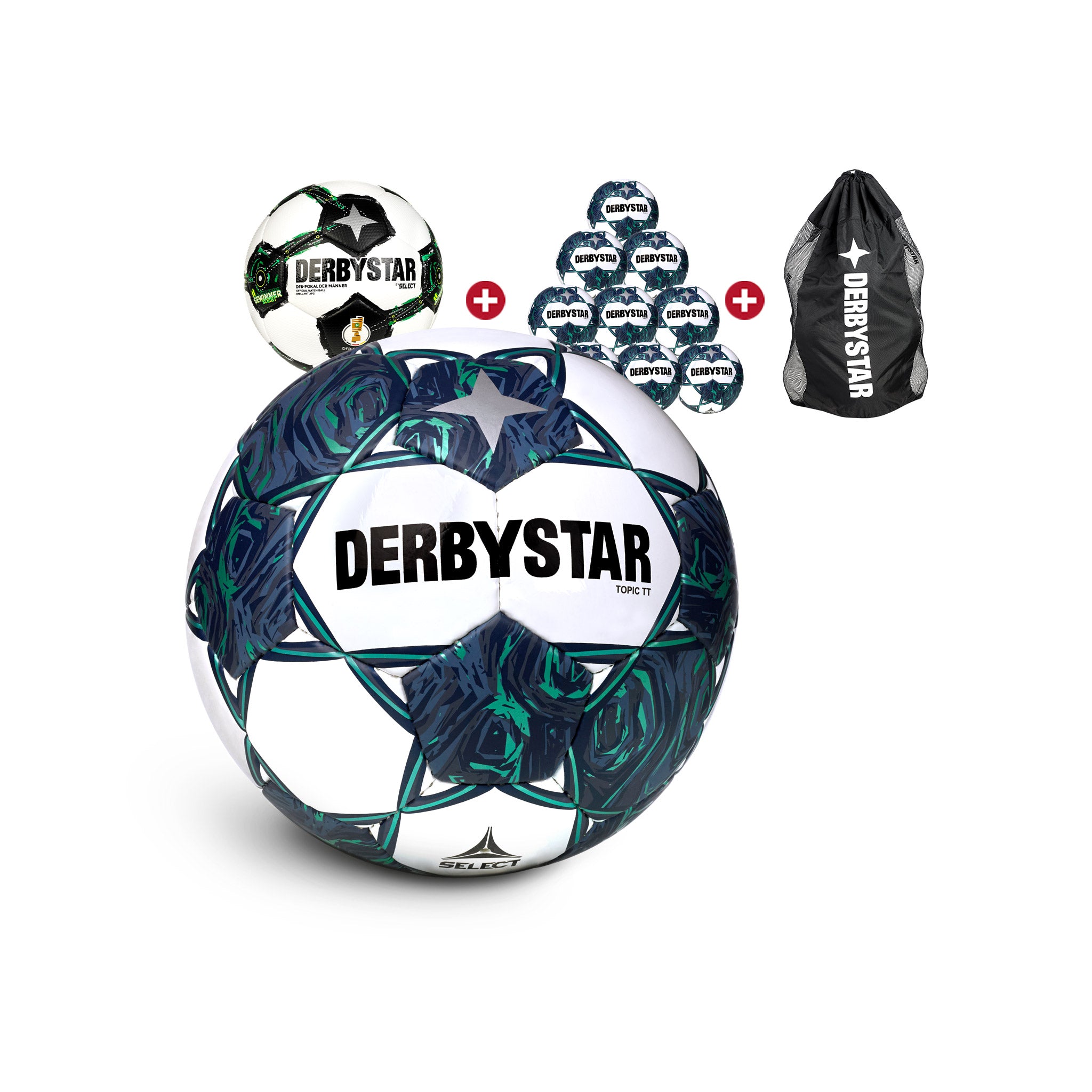 Topic TT 10er Ballpaket Clubfarben + Spielball #farbe_weiß/blau