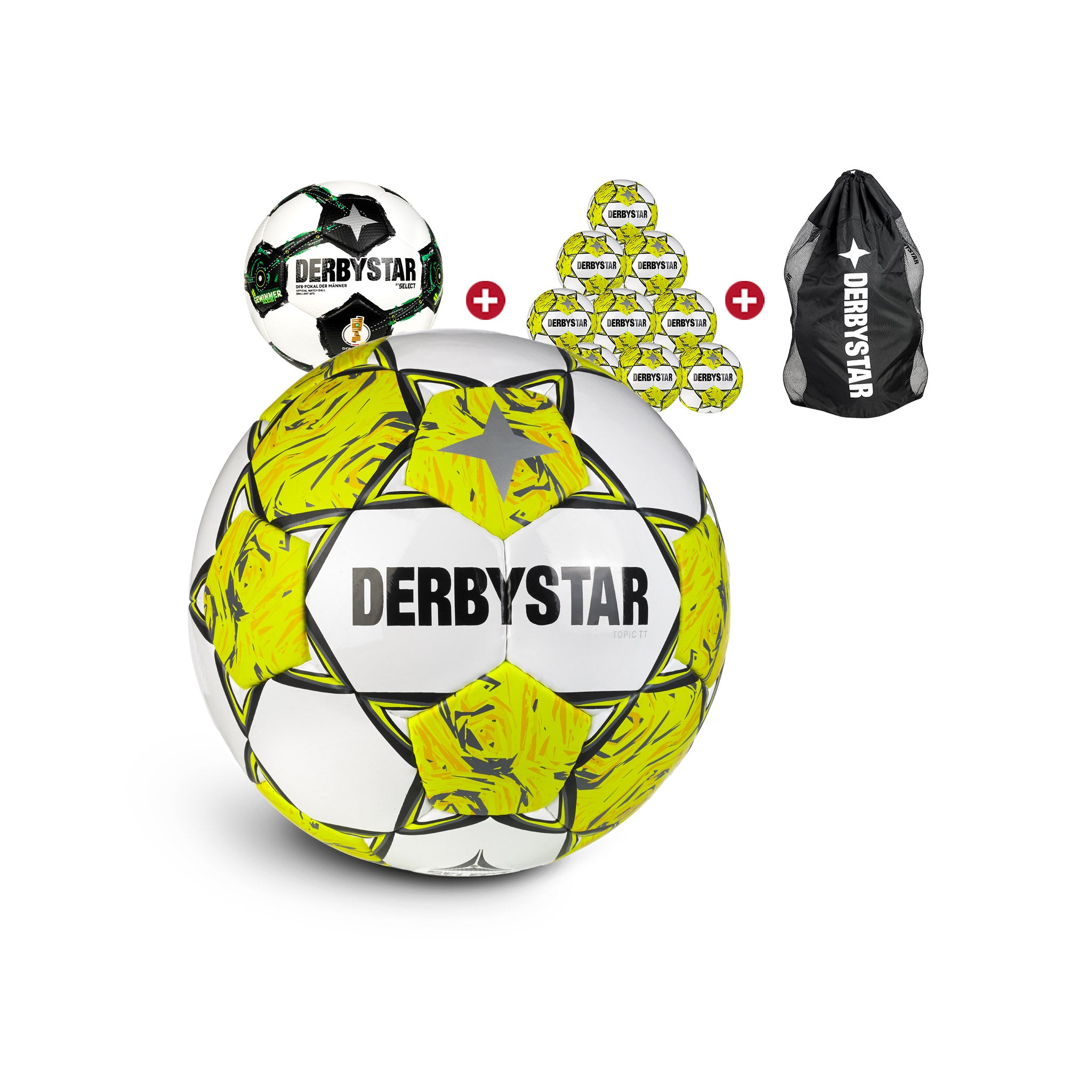 Topic TT 10er Ballpaket Clubfarben + Spielball #farbe_weiß/gelb